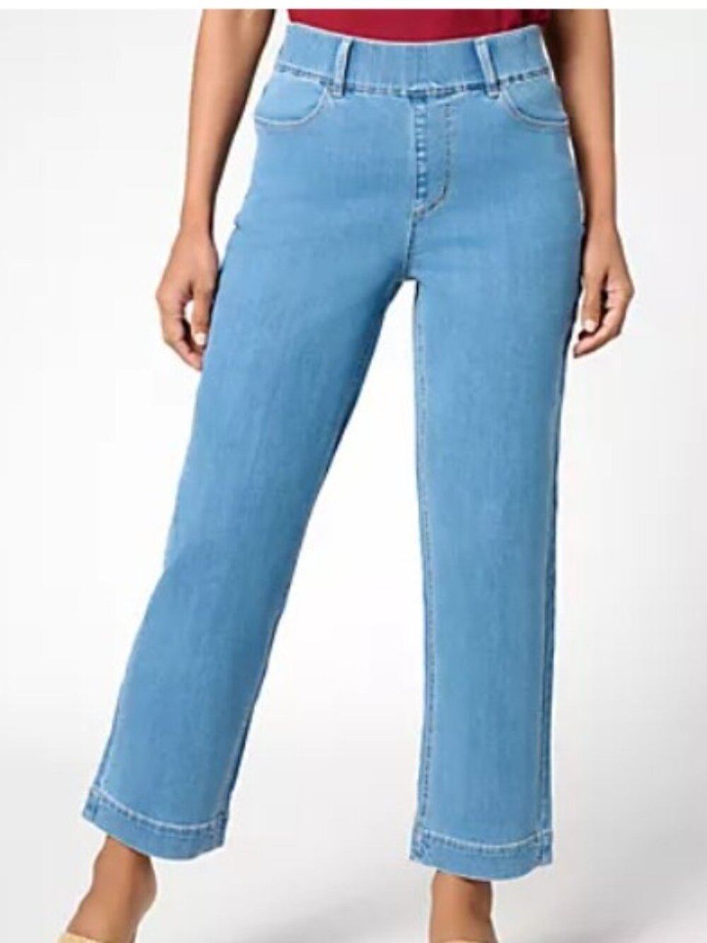Susan Graver Petite Stretch Denim Pull-On Full Leg Ankle Jean - NWT